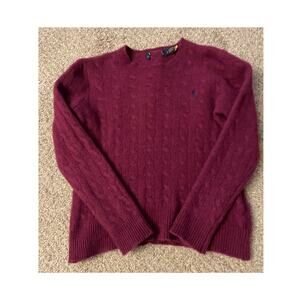 Ralph Lauren Polo Wool Youth/Teen Cable Knit Sweater Heavy Chunky Academia